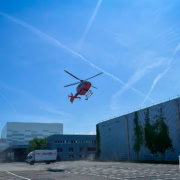 Feuerwehr Kahl sichert eine Hubschrauberlandung