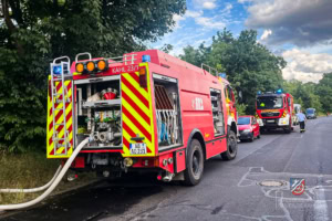 Feuerwehr löscht einen kleinen Flächenbrand