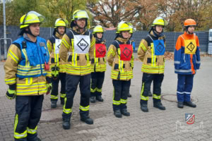 Die Gruppe (Besatzung) eines Löschfahzeuges